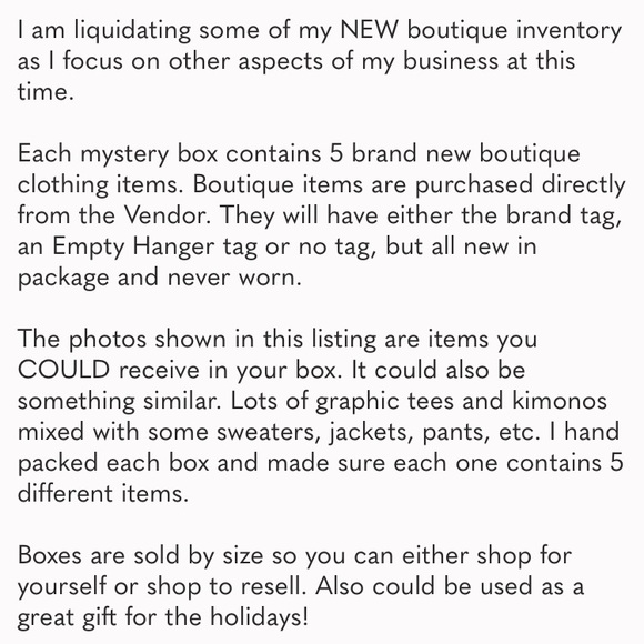 Mystery Box - Empty Hanger Boutique Items! 5/$100 - Picture 2 of 2